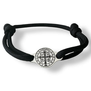 Silver Saint Benedict Cross Bracelet
