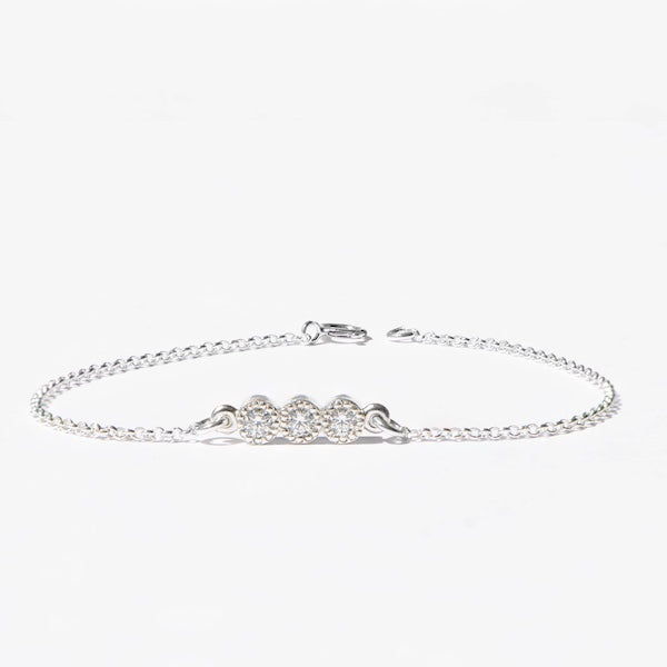 Pulsera Cadena 3 Puntos de Luz Plata