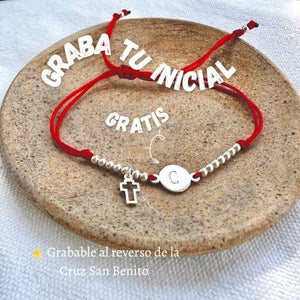 Pack Duo - Dos Pulseras Cruz de San Benito y Grabado de Inicial Gratis