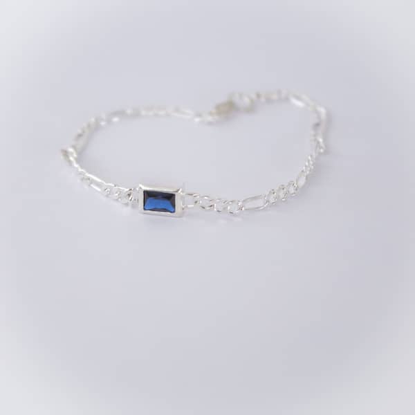 Pulsera Cartier Circón Zafiro Plata