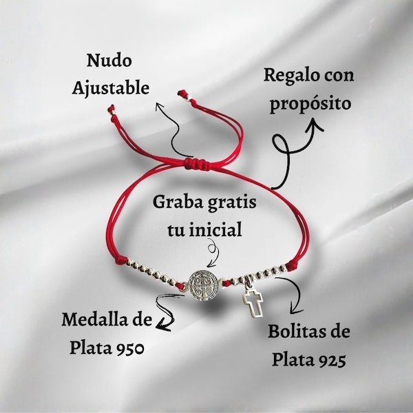 Pack Duo - Dos Pulseras Cruz de San Benito y Grabado de Inicial Gratis