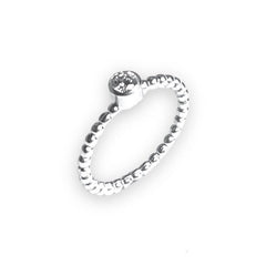 Anillo Bolitas Circón Transparente - Unicus Joyas
