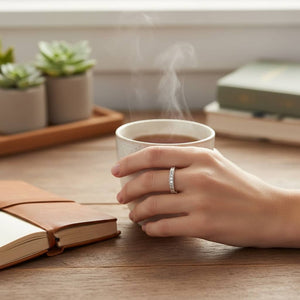 Anillo Chunky de Plata 950 con Moissanitas