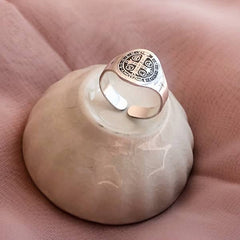 Anillo de Plata Sello San Benito - Unicus Joyas