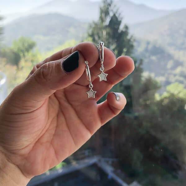 Aros Argollas Star Ruleteadas Plata - Unicus Joyas