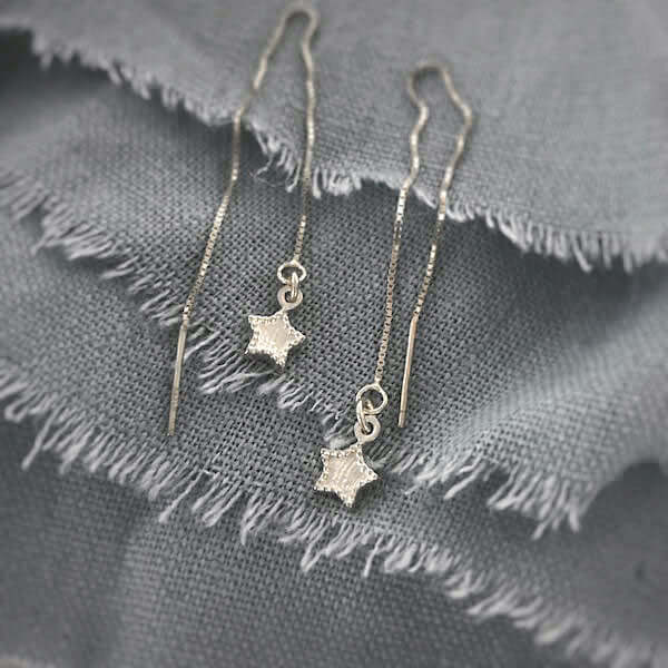 Aros Cadena Venecia Estrellas Plata - Unicus Joyas
