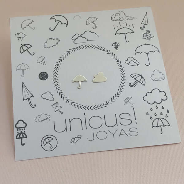 Aros de Plata Umbrella & Cloud Plata - Unicus Joyas
