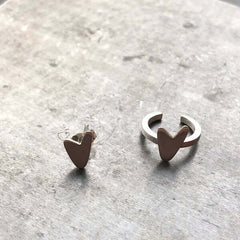 Aros Plata Mini Love Heart EarCuff and Love Sud - Unicus Joyas