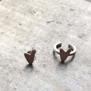 Aros Plata Mini Love Heart EarCuff and Love Sud - Unicus Joyas