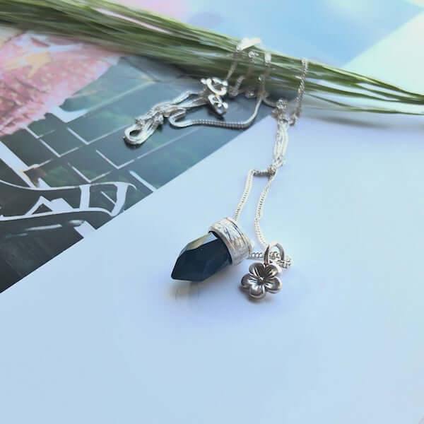 Cadena Onix Negro Cherry Blossom - Unicus Joyas