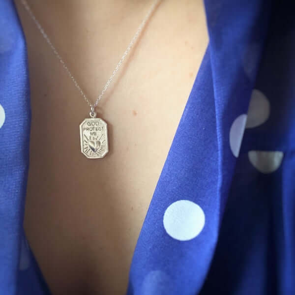 Cadena Plata God Protect Me - Unicus Joyas