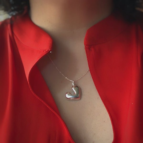 Colgante Corazón 3D Plata - Unicus Joyas