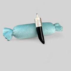 Colgante Plata Colmillo Onix Negro - Unicus Joyas