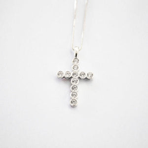 Collar Cruz Plata y Circones Redondos - Unicus Joyas