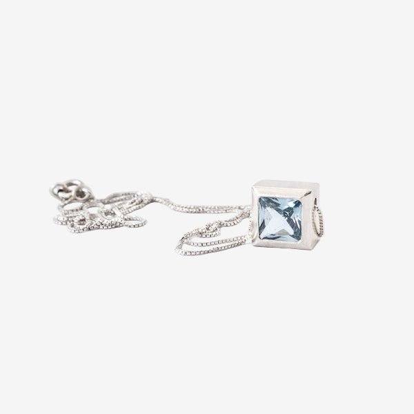 Collar Punto de Luz Plata y Circón Cuadrado - Unicus Joyas