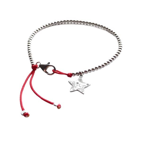 Pulsera Bolitas Star Paisley Plata