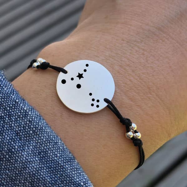 Pulsera Disco Constelación Zodiacal Plata