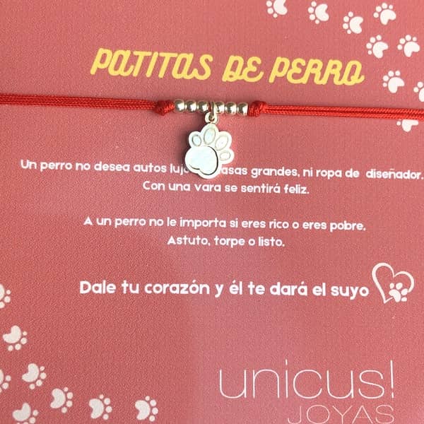 Pulsera de Plata Patita de Perro
