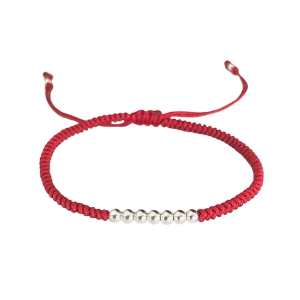 Pulsera Protectora Siete Bolitas Plata