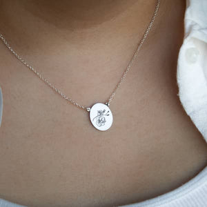 Collar Horóscopo Acuario y Orquídea - Unicus Joyas