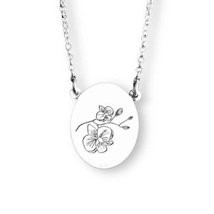 Collar Horóscopo Acuario y Orquídea - Unicus Joyas