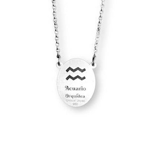 Collar Horóscopo Acuario y Orquídea - Unicus Joyas