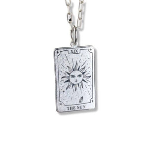Collar y Carta Tarot de Plata El Sol - Unicus Joyas
