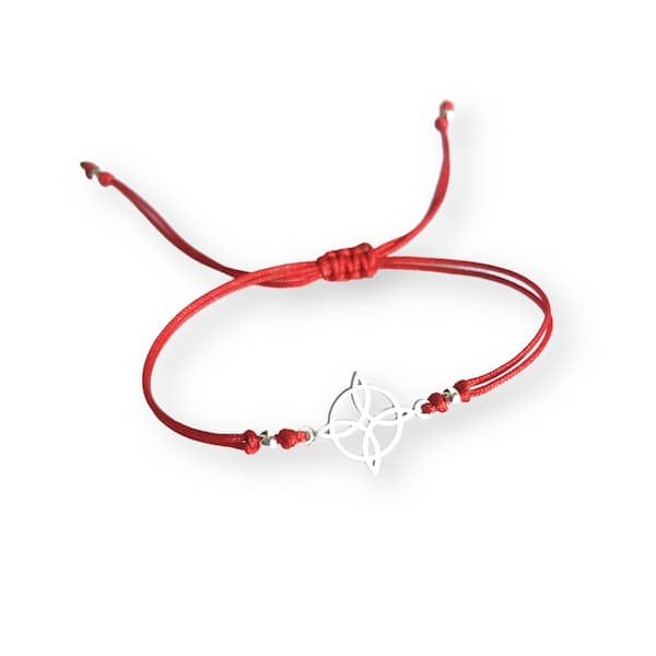 Pulsera Hilo Rojo Nudo de Bruja Plata - Unicus Joyas